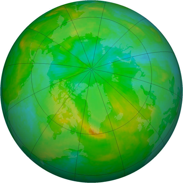 Arctic ozone map for 19 July 2004